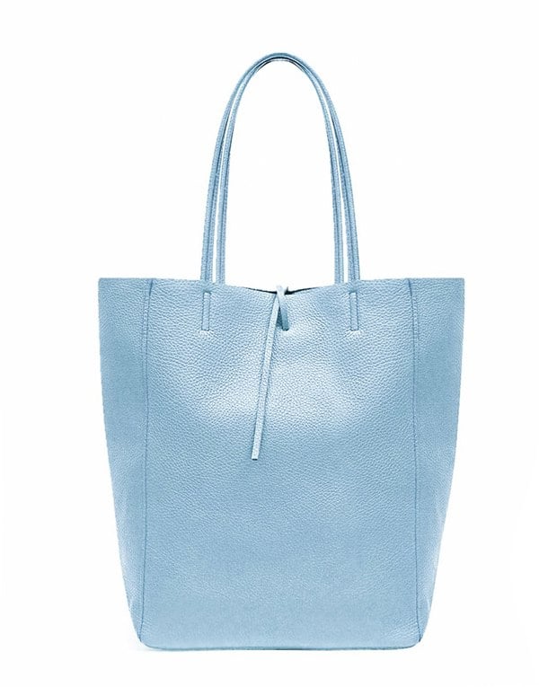 Kitise Soft Slouch Genuine Italian Leather Large Shopper Tie Closure Style Tote Handbag