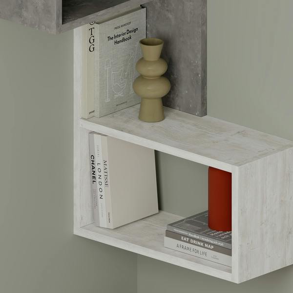 Decortie Part 3-Tier Wall Mounted Corner Shelf Modern Organizer Ancient 82cm