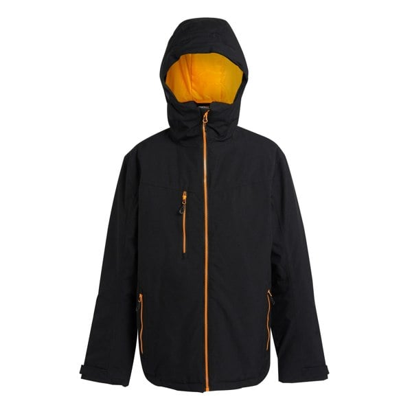 Regatta Men's Navigate Insulated Waterproof Jacket - Black/Orange Pop