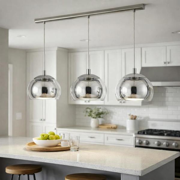 Pagazzi Lighting Barnet 3 Light Pendant Ceiling Bar Polished Chrome