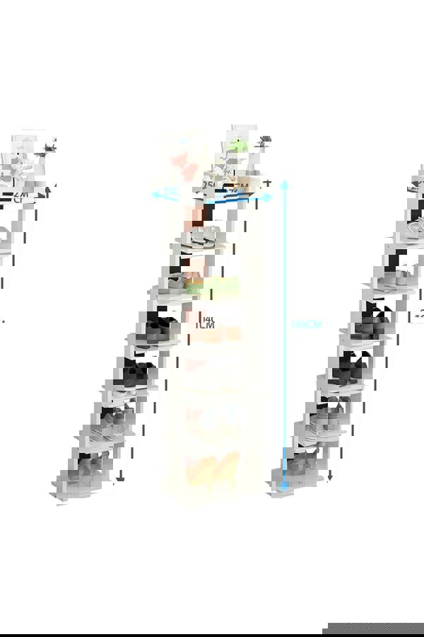 Living and Home 7 Tiers Shoe Rack Organizer Storage Stand Shelf Space Saving - White