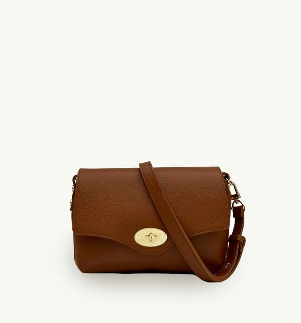 Apatchy London The Maddie Midi Leather Handbag - Tan