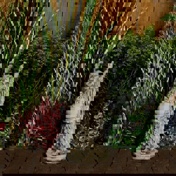 Happy Buddha  Hand Up Small Statue Garden Ornament 