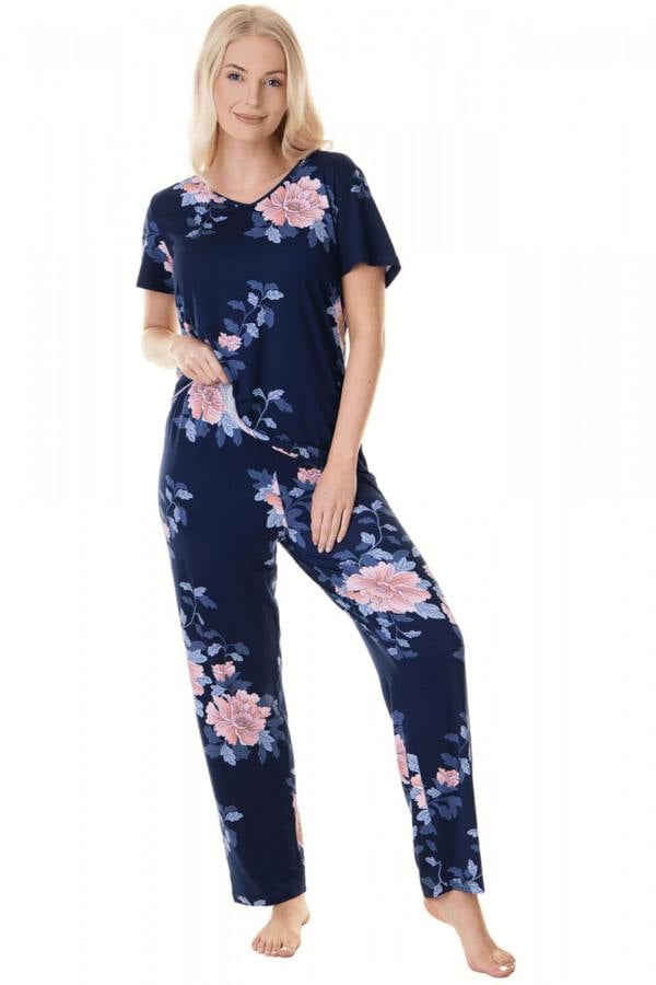Camille Womens Lightweight Floral Print Short Sleeve Pyjama Set