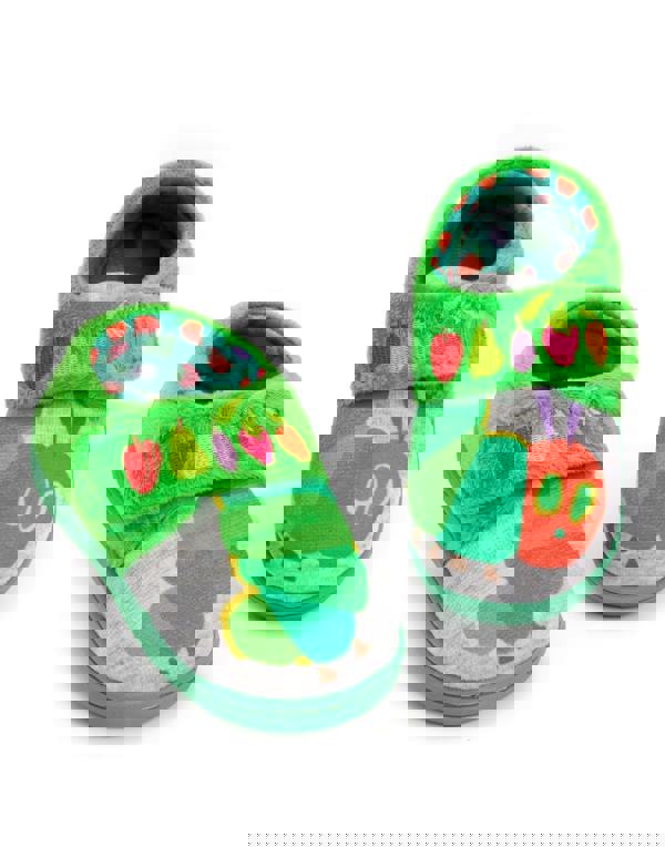 Eric Carle Boys Green The Very Hungry Caterpillar Velcro Loafer Slippers