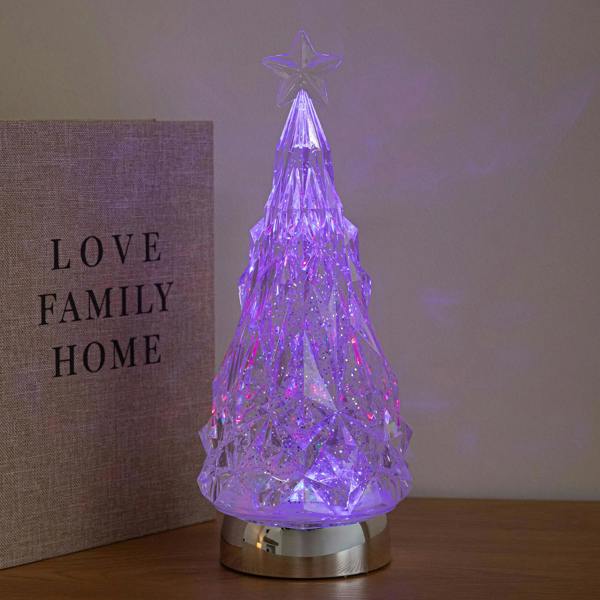 Samuel Alexander 28cm Dual Powered Christmas Tree Water Spinner with Colour Changing LEDs