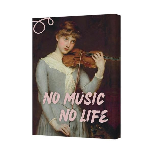 Benjamin Tate Design No Music No Life Canvas Wall Art Print Featuring Violinist Portrait