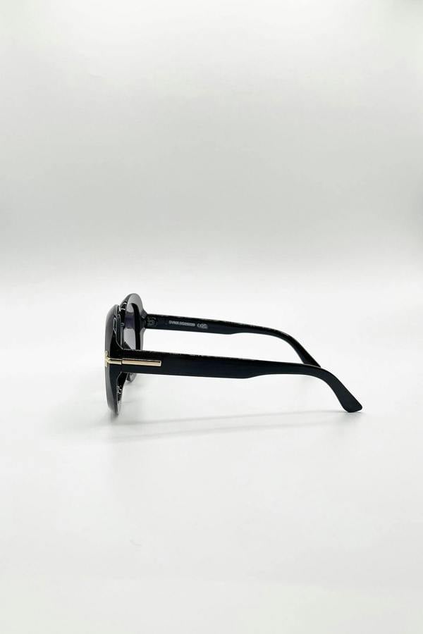 SVNX Bold Round Oversized Sunglasses In Black