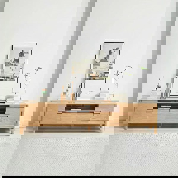 Haygashen Rattan TV Stand, Oak-Weilai Concept-Weilai Concept