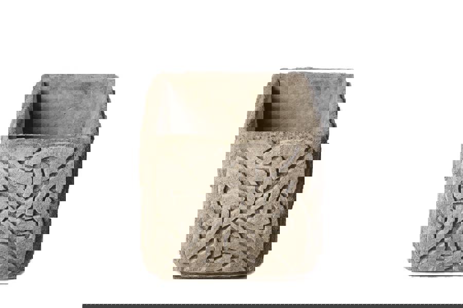 Pair of Stone Cast Large Celtic Garden Planter Pots