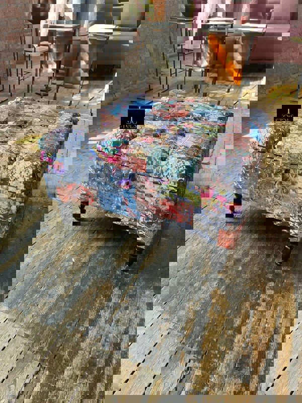 PREMIUM Ottoman storage square Demask multicolour - ISTOOLS