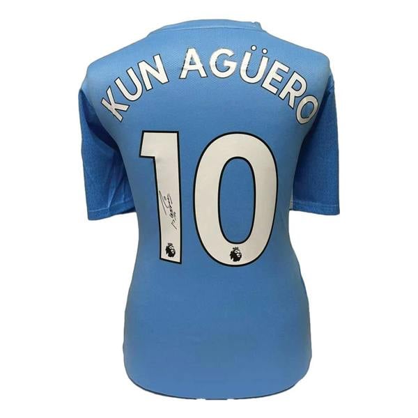 Unbranded Sergio Aguero signed Manchester City shirt — Framed