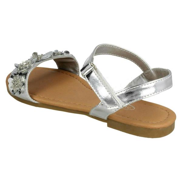 Spot On Girls Spot On Sequin Flower Trim Sandals H0270