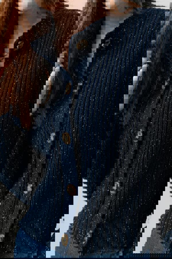 Lily & Me June Ribbed Knit Cardigan Navy