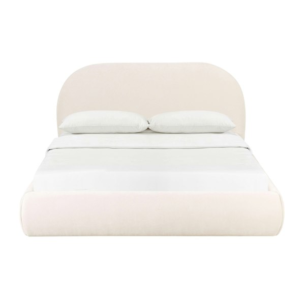 Furniture Edit Bara Cream Textured Velvet Super King Size Bed