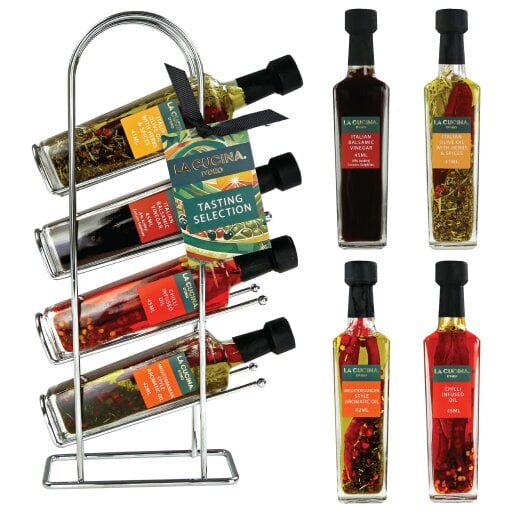 Flavoured Oil and Balsamic Gift Set in Rack