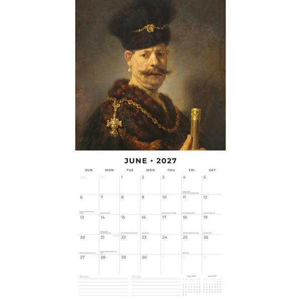 Rembrandt Calendar 2027, Wall Calendars, Month To View, Art, Gift