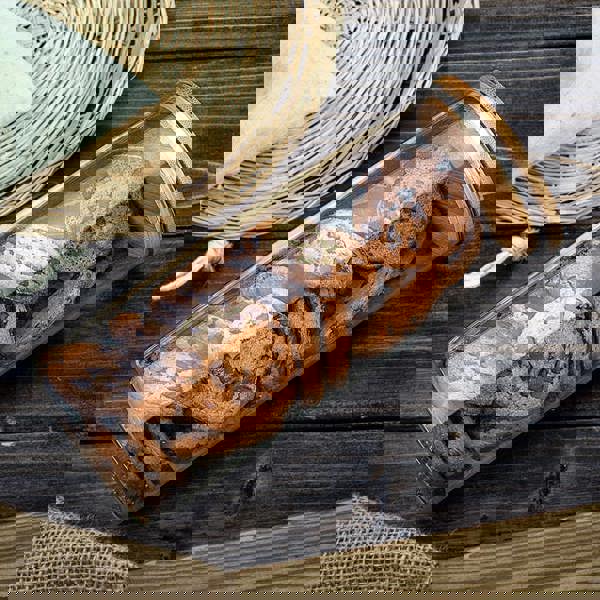 Living and Home 10pcs Glass Storage Jar Set with Bamboo Lids & Measuring Spoon