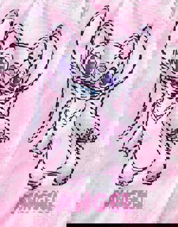 Disney Lilo & Stitch Girls Pink Angel 1 Piece Swimming Costume