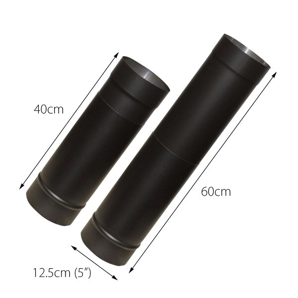  Royal Fire™ Flue Pipe Telescopic 400-600mm for 5" inch (125mm)