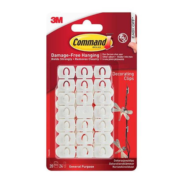 Command 17026 Decorating Clips 20pk - One Colour - 