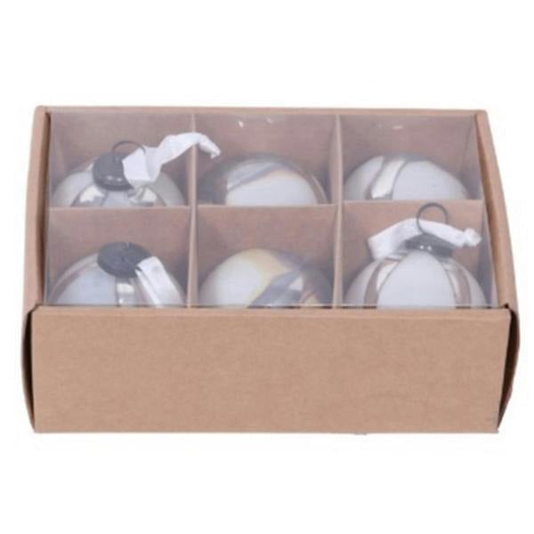 Hill Interiors Ombre Bauble (Pack of 6) - Silver