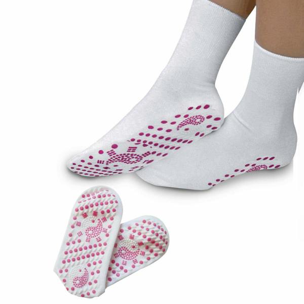 Aquarius Tourmaline Magnetic Health Socks White Wellness Therapy Comfort Pair Care