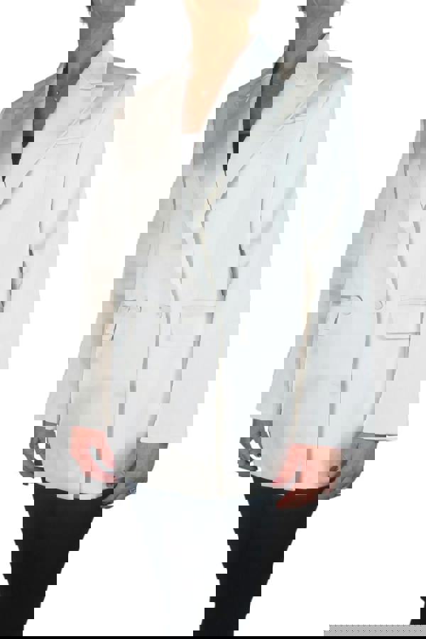 Paulo Due Women's Satin Oversized Double Breasted Blazer Black