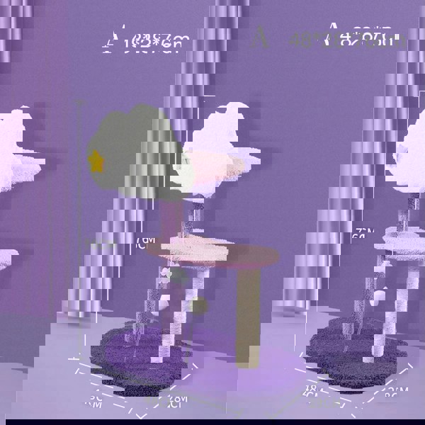 Díaz Cat Climber, Cat Tree, Coral Fleece, Purple-Weilai Concept-Weilai Concept