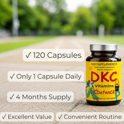 Dietapplements Vitamin D3, Vitamin K2 & Vitamin C for the Immune System & Bones