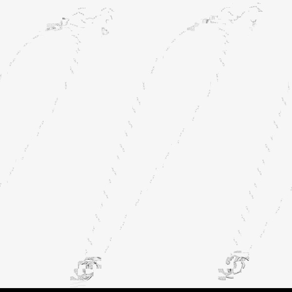 Swarovski Dextera White Interlocking Loop Rhodium Plated Necklace 5670251