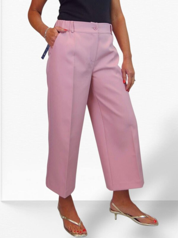 Paulo Due Womens Wide Leg Cropped Tailored Trousers