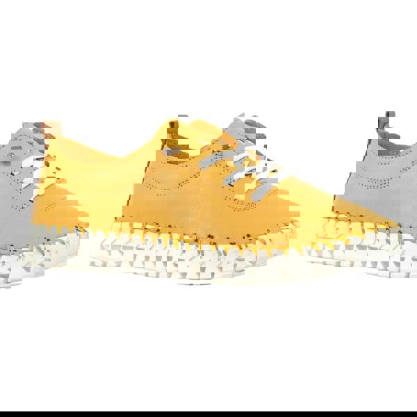 Lunar Womens/Ladies St Austell Leather Plimsolls - Yellow - 