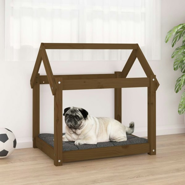 Berkfield Dog Bed Honey Brown 71x55x70 cm Solid Wood Pine
