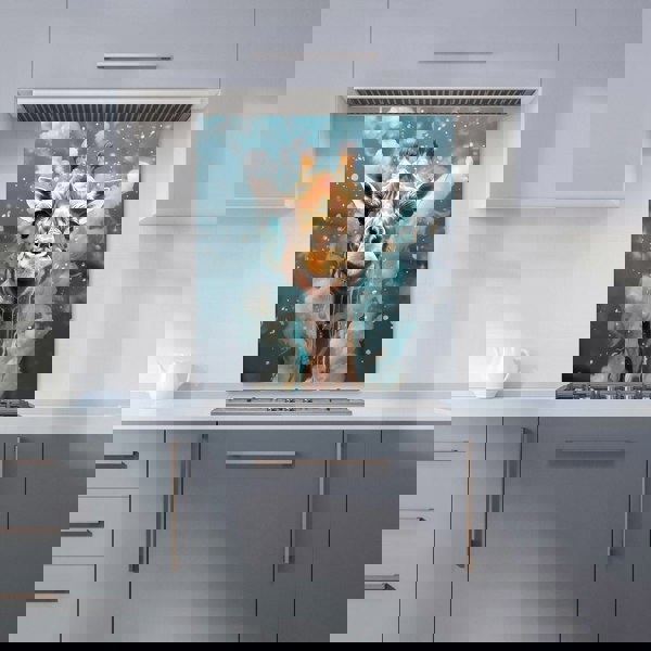 Warren Reed - Designer Splashart Giraffe Face Kitchen Splashback