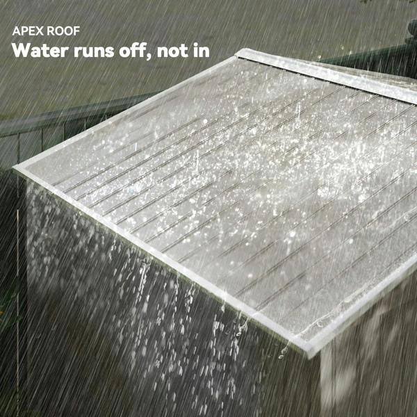 Apex roof steel panel with sloped design for water runoff