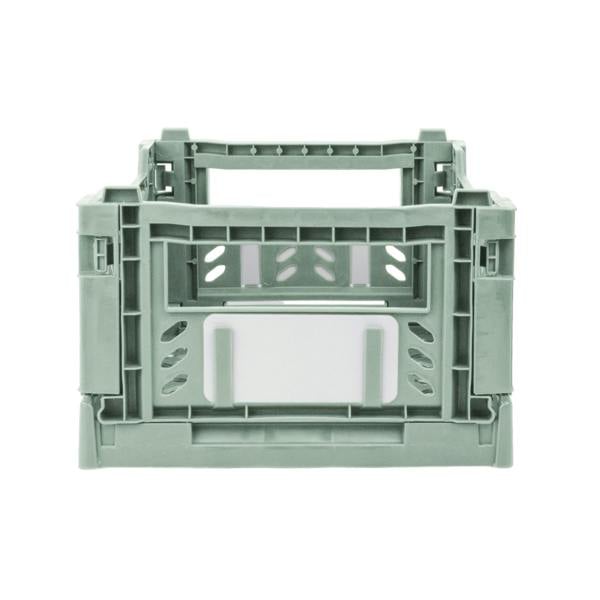 JVL STACKIT - Plastic Foldable Storage Crate - 4L - Green