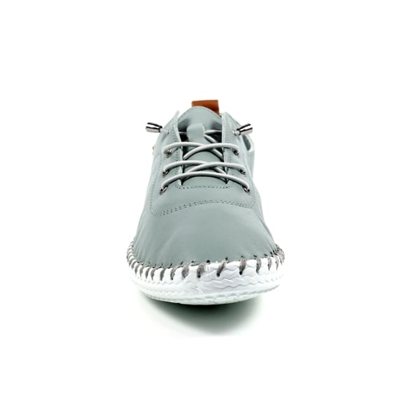 Lunar Women's St Ives Leather Plimsolls - Grey