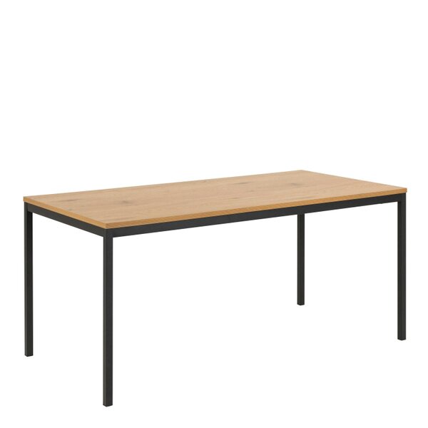 Wyld Haus El Paso 6 Seater Black Dining Table Wild Oak Veener Top