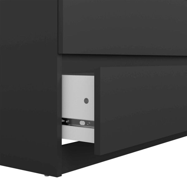 Wyld Haus Budapest Matt Black Wooden Chest 5 Drawers