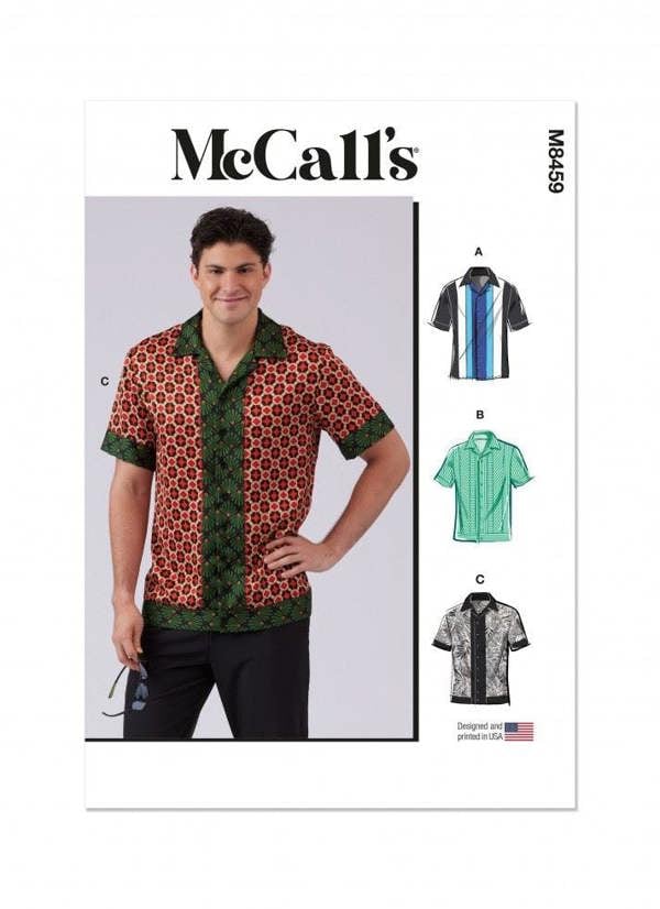 McCalls 8459 Paper Sewing Pattern – Men's Shirt, Intermediate