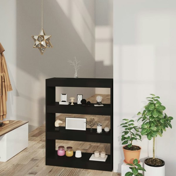 Berkfield Book Cabinet/Room Divider Black 80x30x103 cm Engineered wood