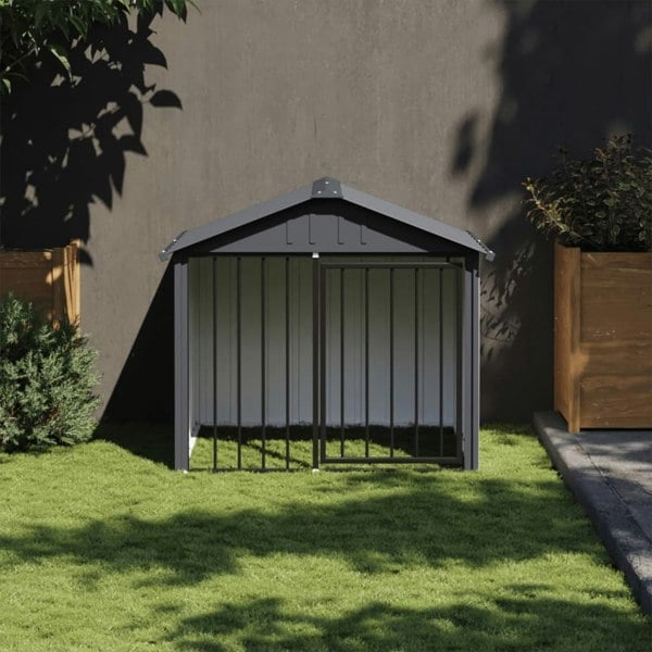 Berkfield Dog House with Roof Black 117x103x102 cm Galvanised Steel