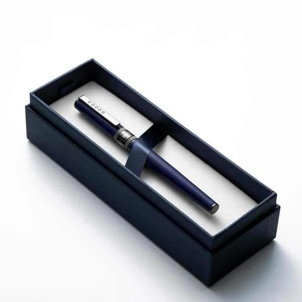 Tom Hessin Rebel Collection Oxford Blue Fountain Pen With Gunmetal Trim & PVD Black Fine Nib