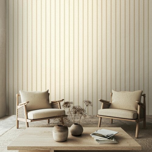 Hoopla Walls Heritage Stripe - Linen 10m Wallpaper