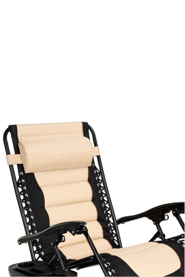 Groundlevel Set of 2 Luxury Extra Wide Gravity Garden Sun Lounger / Relaxer Chair Pair