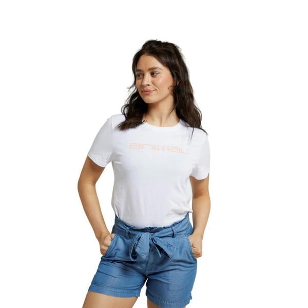 Animal Womens/Ladies Marina Logo Organic T-Shirt - White - 