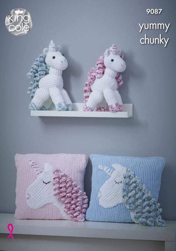 King Cole Yummy Knitting Pattern 9087, Toys, Cushions - Advanced