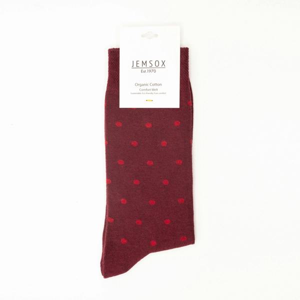 Jemsox 5pk Bordeaux & Manor Green Quintet - Organic Cotton Comfort Welt Socks (One Size UK 9-12)