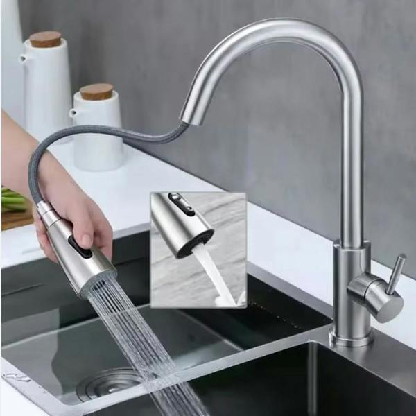 Havendro Pull Out Kitchen Sink Mixer Tap 360° Swivel Single Lever Modern Mono Tap